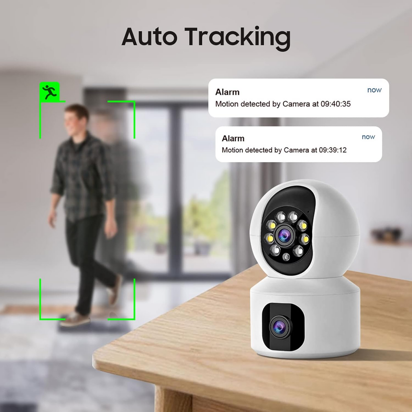 Marcherelle™ – Telecamera di Sicurezza WiFi a Doppio Obiettivo Visione HD