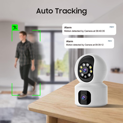 Marcherelle™ – Telecamera di Sicurezza WiFi a Doppio Obiettivo Visione HD