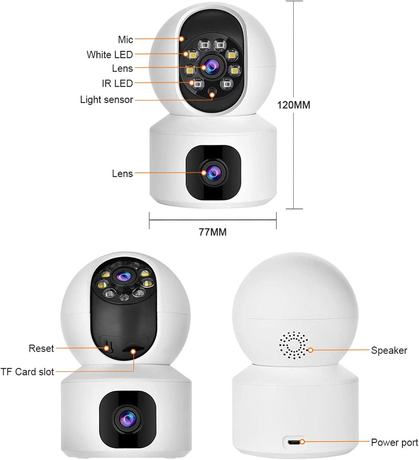 Marcherelle™ – Telecamera di Sicurezza WiFi a Doppio Obiettivo Visione HD