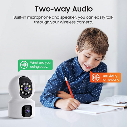 Marcherelle™ – Telecamera di Sicurezza WiFi a Doppio Obiettivo Visione HD