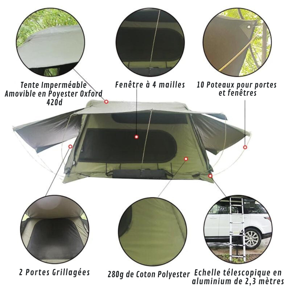 Tenda da Tetto Autoportante per Auto