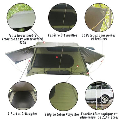 Tenda da Tetto Autoportante per Auto