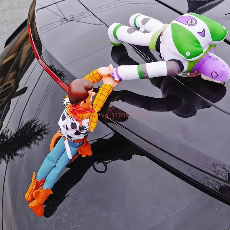 Giocattolo Peluche Disney Woody e Buzz da Appendere per Auto