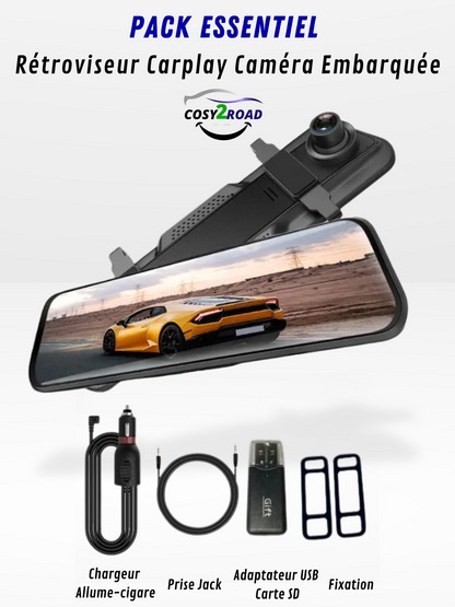 Specchietto Retrovisore con Telecamera 4K Anteriore/Posteriore con CarPlay e Registrazione