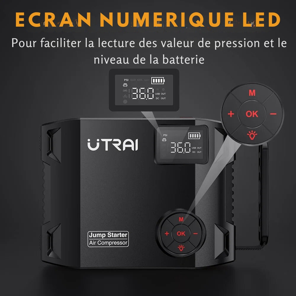 Gonfiatore Pneumatici 4 in 1 Compatto e Pratico