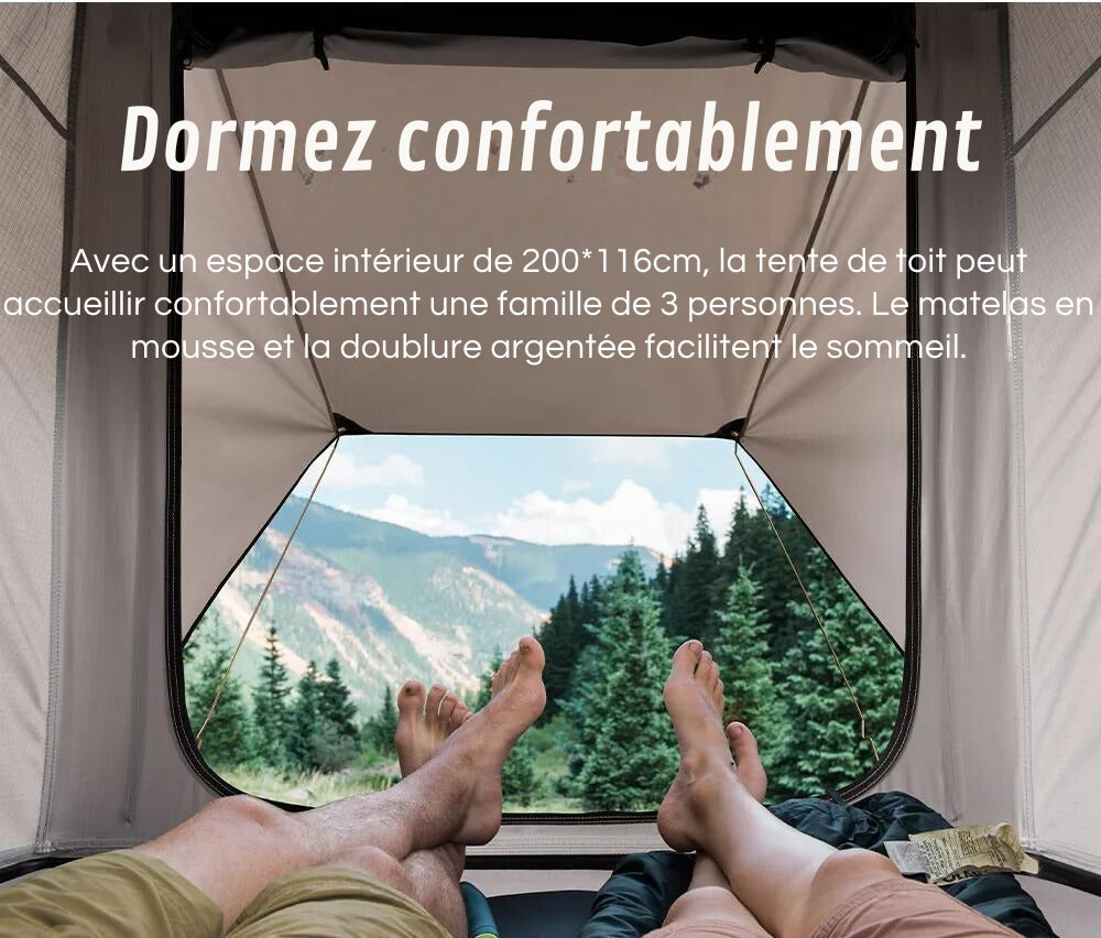 Tenda da Tetto ad Alta Rigidità per Campeggio Confortevole