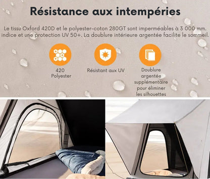 Tenda da Tetto ad Alta Rigidità per Campeggio Confortevole
