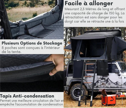 Tenda da Tetto per 4 Persone per Campeggio in Auto
