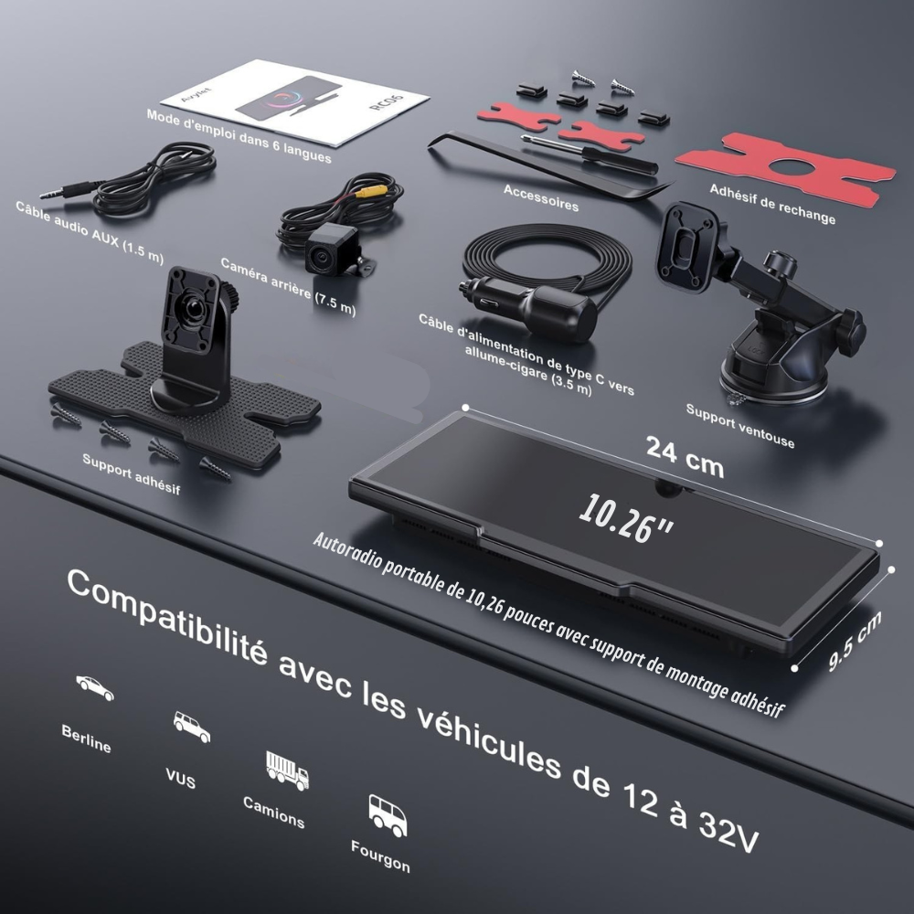 Schermo di Navigazione CarPlay con Telecamera Posteriore Integrata