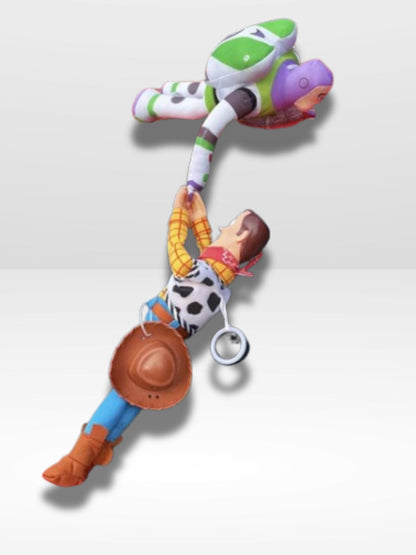 Giocattolo Peluche Disney Woody e Buzz da Appendere per Auto